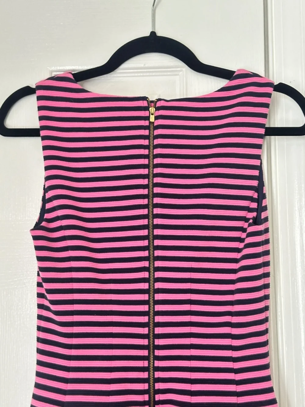 Lilly Pulitzer Brielle Fit & Flare Dress Hotty Pink Ottoman Stripe Extra Small